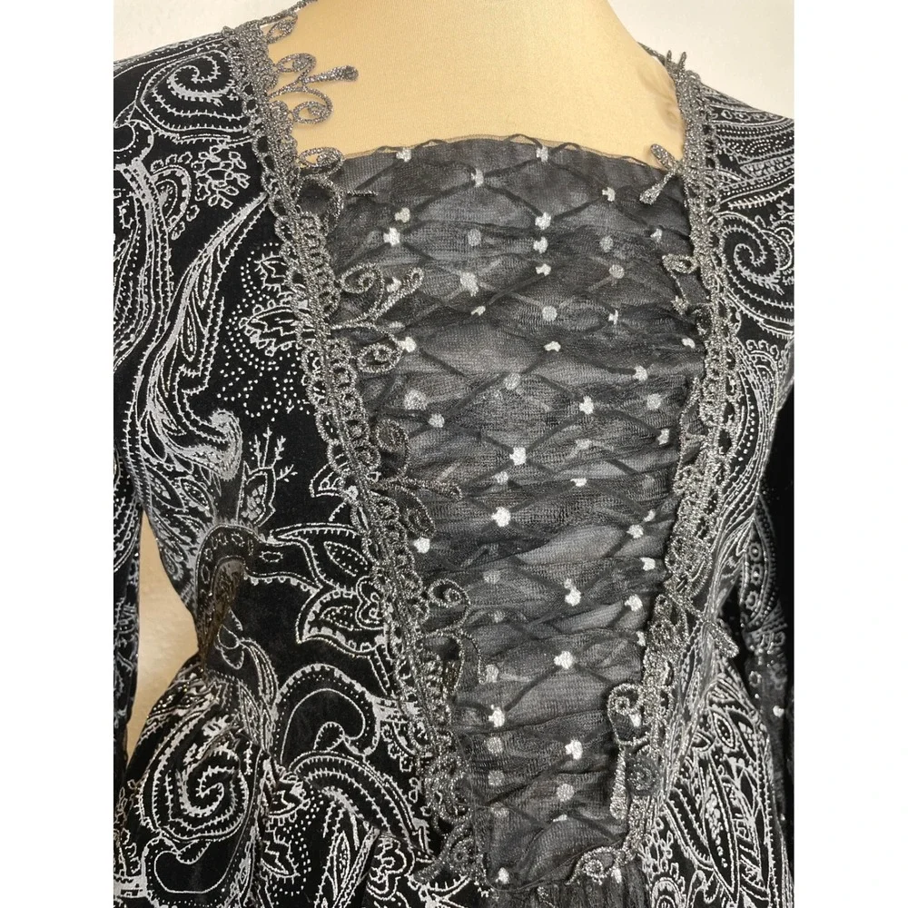 Womens Dress Gothic Victorian Renaissance 12 Black Silver